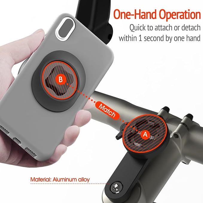 sincetop Bike Phone Mount, Mountain Bicycle Stem Phone Holder - Secure Lock & Quick Release, Robust Aluminum Handlebar Phone Mount, MTB Road Bike Cell Phone Clip for iPhone and 4"-7.3" Smartphones