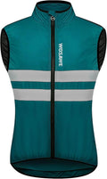 WOSAWE Men's High Visibility Cycling Wind Jacket Water Resistance Reflective Windbreaker