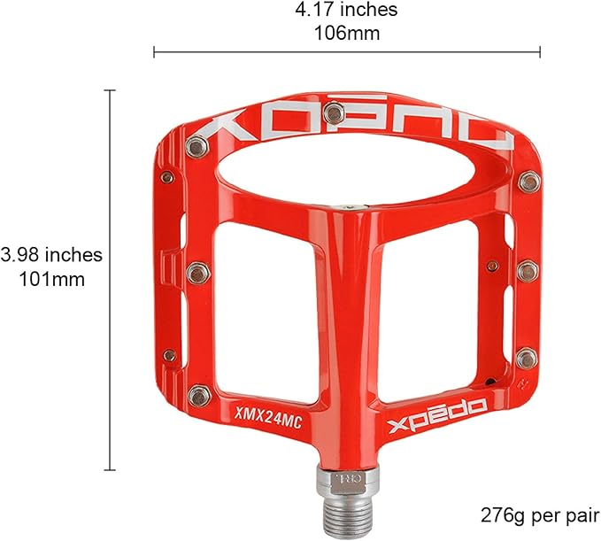 Xpedo Spry Flat Bicycling Pedals | Magnesium Body, 11mm Low-Profile, 106x100mm Platform, 28 Steel Replaceable Pins | MTB Trail/Enduro