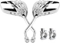 Pairs of Distinctive Skull Skeleton Hand Bicycle Mirror, Rearview Side Mirror Handlebar Mirror Mount Holder Clamp Adaptor 10mm for Scooter Moped Bike Standard Bike Motorcycle