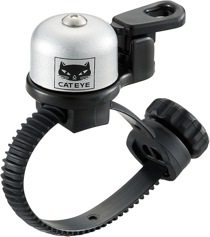 CATEYE OH-2400 FlexTight™ Bell – Modern Brass Bike Bell, Tool-Less FlexTight™ Mount Fits Road, MTB, Gravel Bikes, Easy Install, Clear and Loud Sound