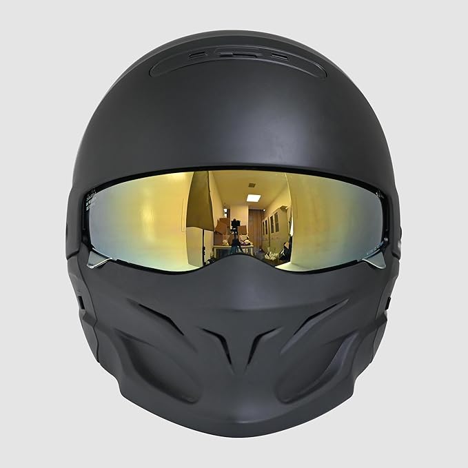 Compatible with EXO Covert Visor Replacement Motorcycle Helmet Visor Sun Protection Anti-Scratch, Universal(Gold)