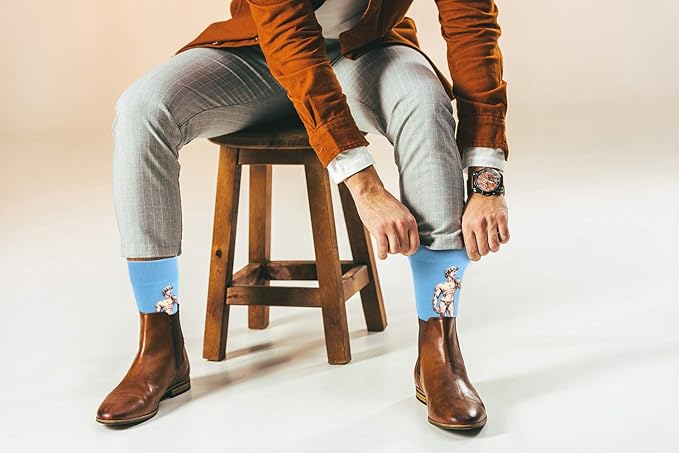 Real Sic Fun Socks for Men and Women - Cozy Cotton Dress Socks with Colorful Designs - Cool, Casual, Wacky Patterned
