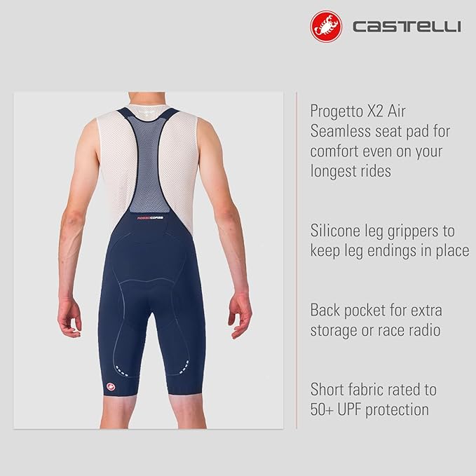 CASTELLI Men’s Free Aero Race S Bibshort, Aerodynamic Road Cycling Apparel, Pro-Level Seat Pad for Biking & Top-Level Racing