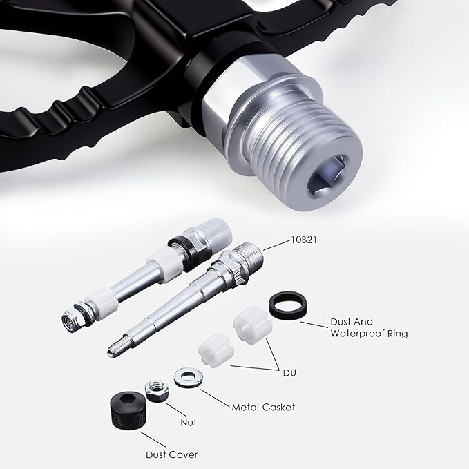 Mountain Bike Pedals, MTB Pedals Aluminum Alloy Composite Pedal Platform, Non-Slip Bicycle Pedals w 12pins, fit for 9/16" Adult BMX, City, Road Bike