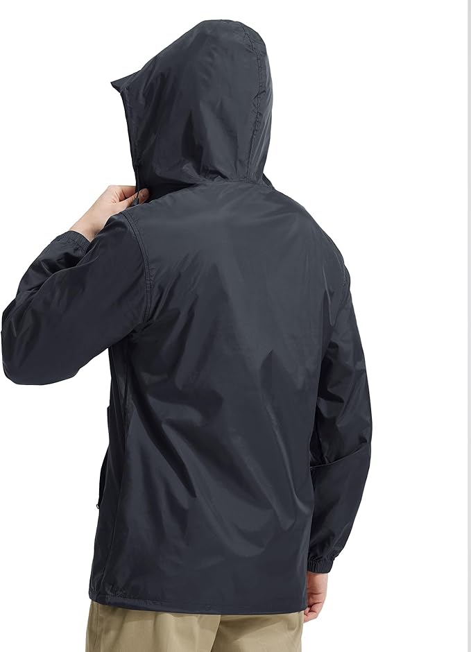 SWISSWELL Mens Rain Jacket & Coats Packable Lightweight Waterproof Windbreaker Hooded for Golf Cycling Hiking