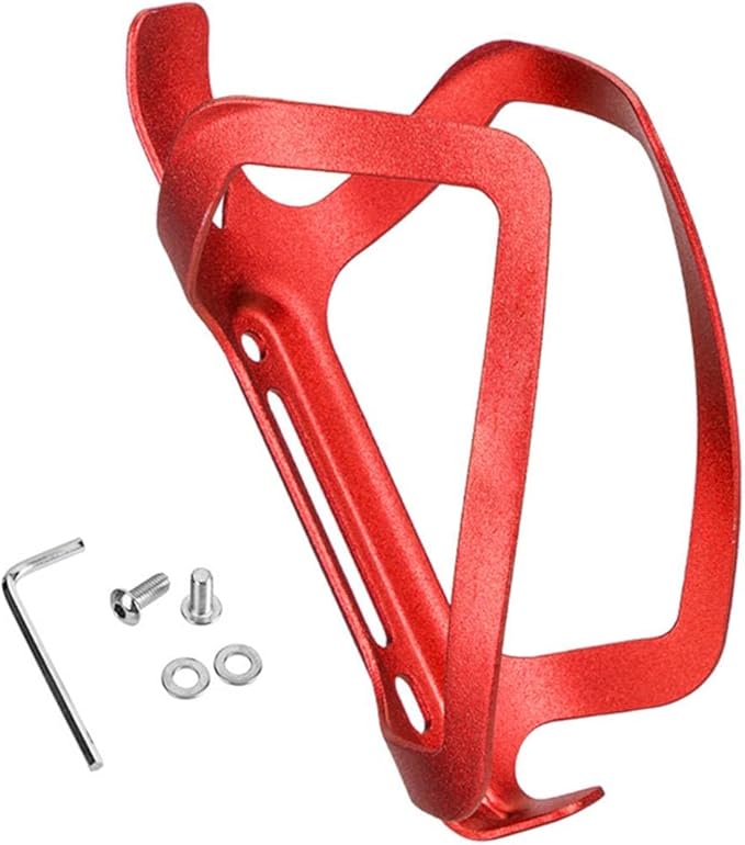 Water Bottle Cages, Alloy Aluminum Lightweight Water Bottle Holder Universal Bike Cup Holder Rack for Road MTB Bikes(Red)