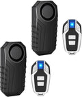 2PK Bike Alarm, Bike Alarms for Ebikes, Motorcycle Alarm System, Bike Alarm with Remote, Vibration Sensor Alarm for Bike Motorcycle Electric Scooter Moped Trailer Car 113dB IP65 Waterproof