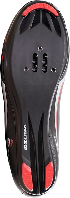 Venzo Bicycle Men's Road Cycling Riding Shoes - 3 Straps - Compatible with Look Delta & for Shimano SPD-SL - Perfect for Road Racing Bikes - Black - 7.5 US Men