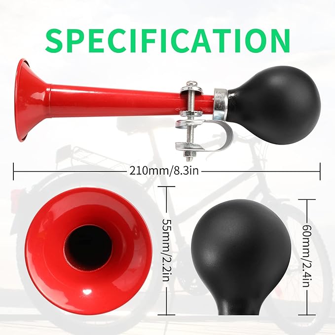 Bugle Horn Kids Bike Horn: Air Horn for Vehicles Bicycles Golf Cart Classic Vintage Aluminum Alloy Bike Horn