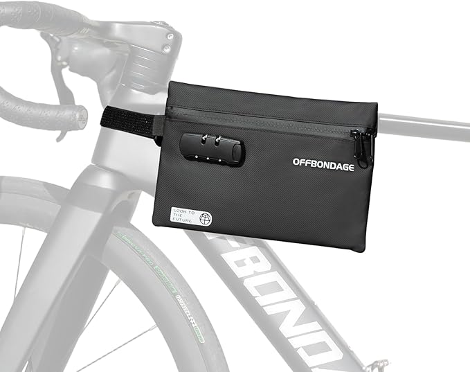 Top Tube Bike Bag for Bicycle with 3-Digit Lock - Water-Resistant Bicycle Frame Bag Secure & Minimalist Bike Pouch Fits Road & Mountain