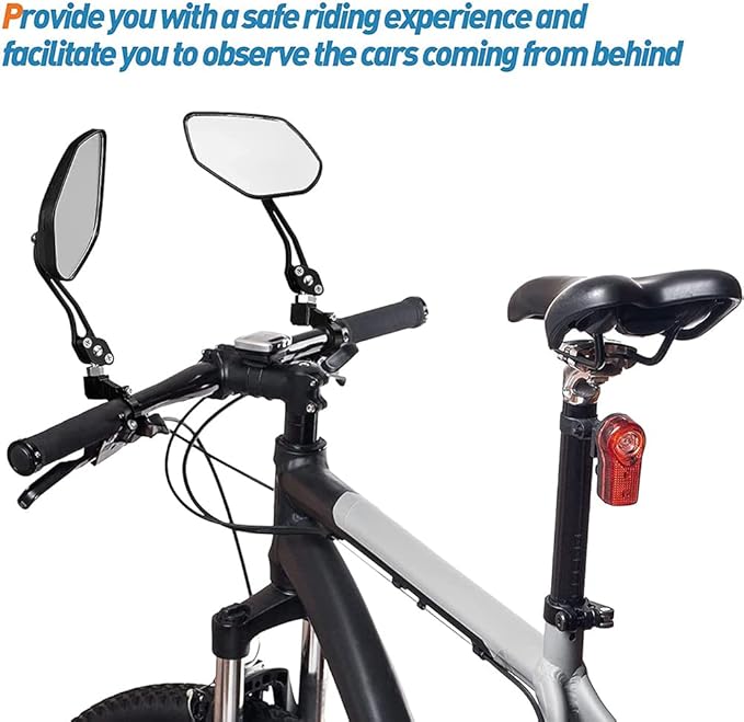 Bicycle Mirrors for Handlebars, 2pcs Safety HD Handlebar Rearview Mirror, Adjustable Bike Mirrors Handlebar Rearview Mirror, Electric Bike