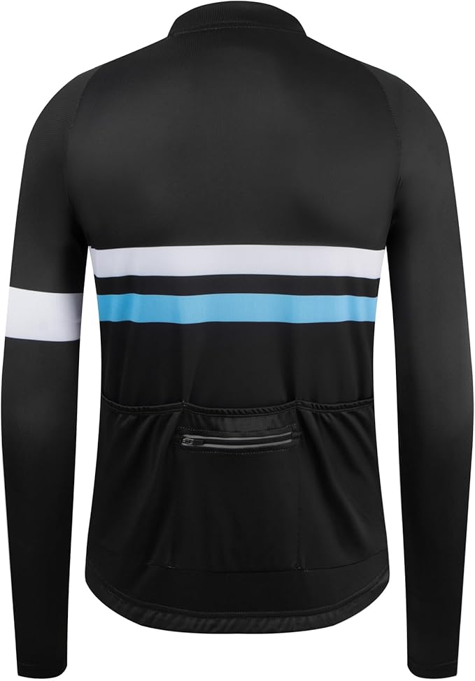 Coconut Ropamo CR Long Sleeve Cycling Jersey Mens, 3+1 Zipper Pockets Bicycle Tops Quick Dry Breathable Biking Shirt