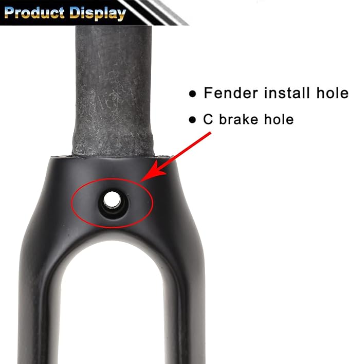 BUCKLOS 28.6mm 700C Full Carbon Fiber Road Bike Rigid Fork, C-Type Clamp Brake, 1-1/8 Threadless Straight Tube Superlight 3K T800 Bicycle Front Fork
