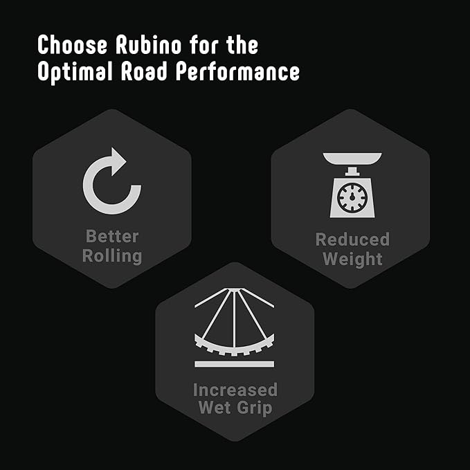 Vittoria Rubino Pro Tube-Type Road Bike Tire - 3C Graphene for Minimized Resistance - 150 TPI Nylon Casing for Higher Durability - Designed for Daily Use & Endurance Cycling