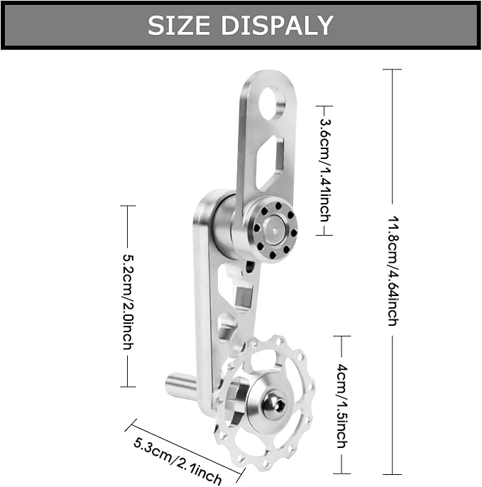 PSLER Bike Single Speed Chain Tensioner, Aluminum Alloy Bicycle Chain Guide with Derailleur Hanger, Foldable Bike Chain Stabilizer Replacement for MTB Road Cycling Accessories