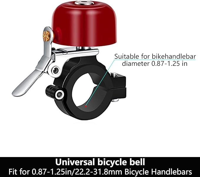 Greallthy Bike Bell Classic Brass Bicycle Bell,Bike Bells for Adults Kids, Loud Retro Bell for Road & Mountain Bikes, Universal Handlebar Fit