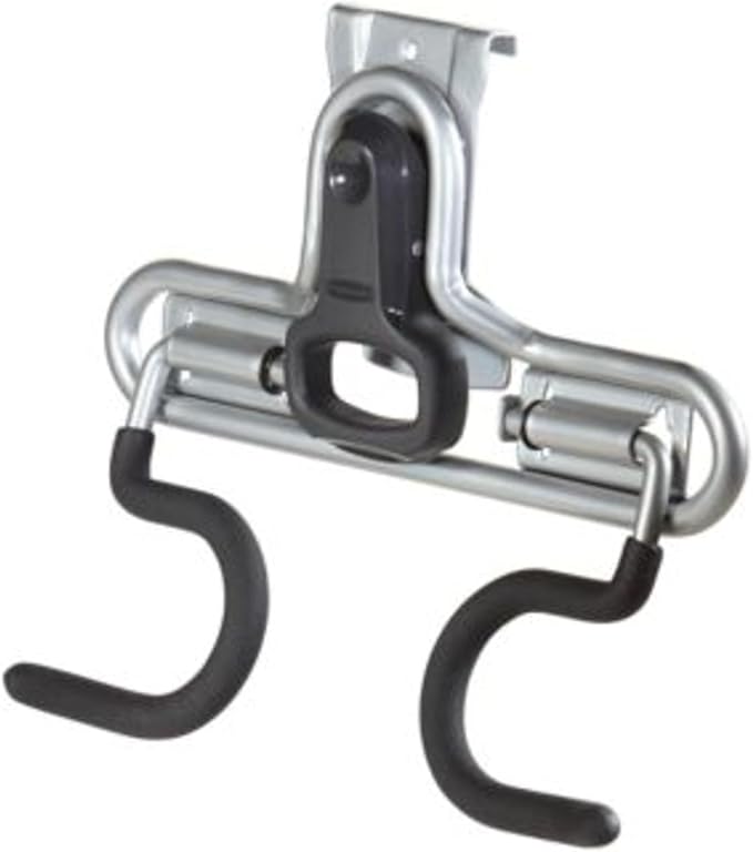 Rubbermaid FastTrack 2-Handle Hook (S Hook) Mounted Garage Storage and Space Saving Organization System Metallic Powder-Coated Steeel for Rakes/Brooms/Toys/Ladders