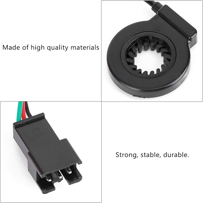 Alomejor Electric Assist Sensor,Lightweight Plastic 12 Pulse Bicycle Sensor 3.6ft Cable for Commuters Trail Riders Urban Cycling