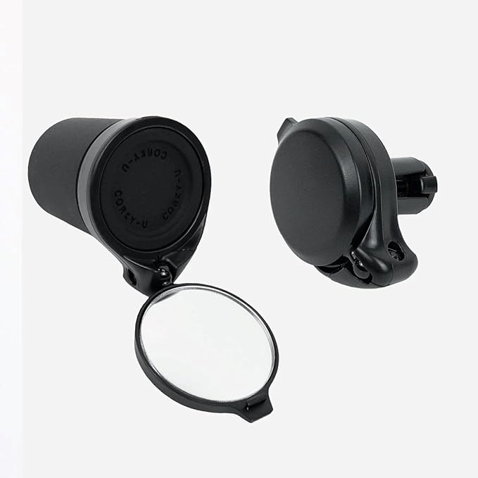 THE BEAM – CORKY Urban – Folding Rear-View Bicycle Mirror for Handlebars, Bike Mirror Handlebar Mount – Mini Lens with Wide View and 360-degree Rotation