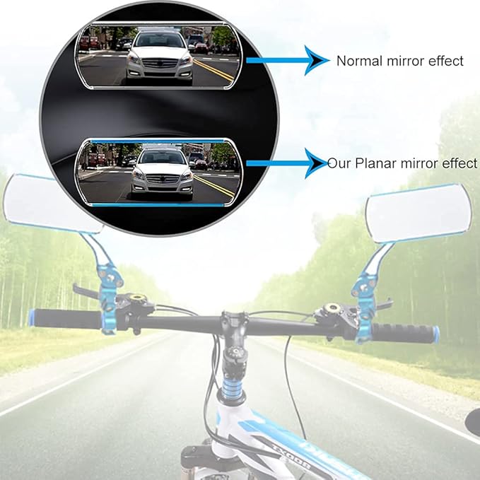 Bike Mirrors Handlebar Rearview Mirror, Bicycle Mirrors for Handlebars 2 pack, Bike Mirrors for Handlebar for Electric Bike, Mountain Bike, and Fixed Gear Bike (Blue)