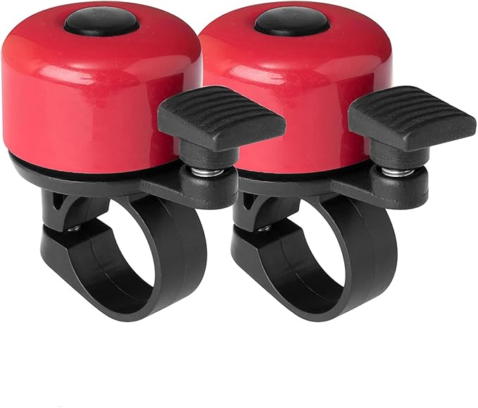 Bike Bell 2 Pack with Loud Melodious Sound Classic Mini Bicycle Bell for Kids Adults Bike Horn for Road, Mountain Bike for Scooter, MTB, BMX