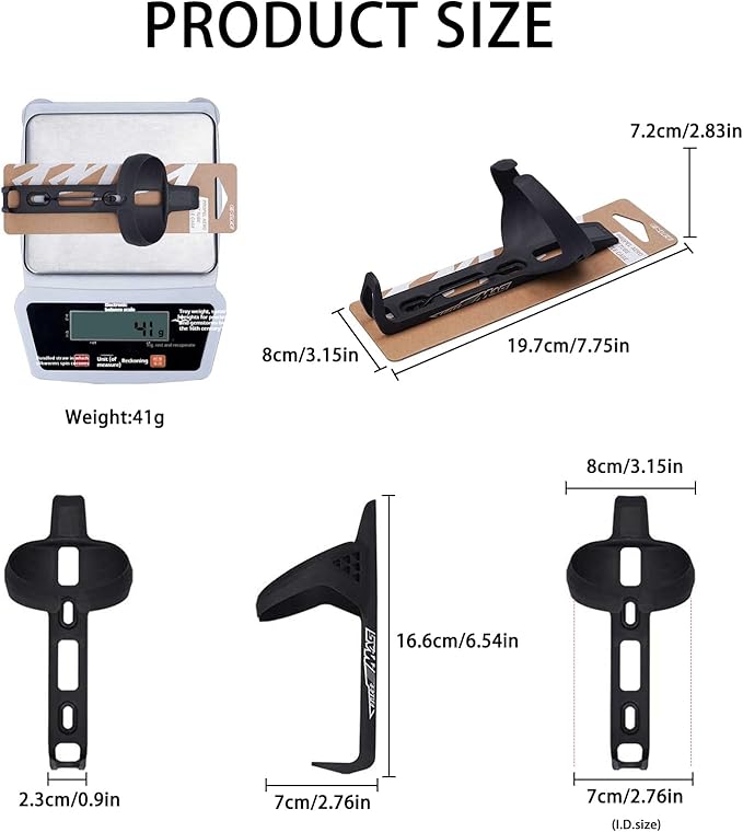 ENLEE 1 Pack Carbon Bike Water Bottle Cage, Lightweight Water Bottle Cage with Screw Tool, Wear-resistant Black Bicycle Water Bottle Holder for Gravel Road Mountain Bike, for Bottles Diameter: 68-80mm