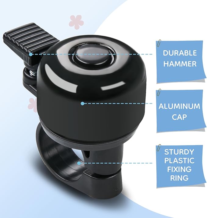 Kid's Bike Bell, Bicycle Horn for Girls, Children’s Bike Bells with Butterfly Design - Cute DIY Bicycle Bell for Girls, Crisp Sound, Easy to Install