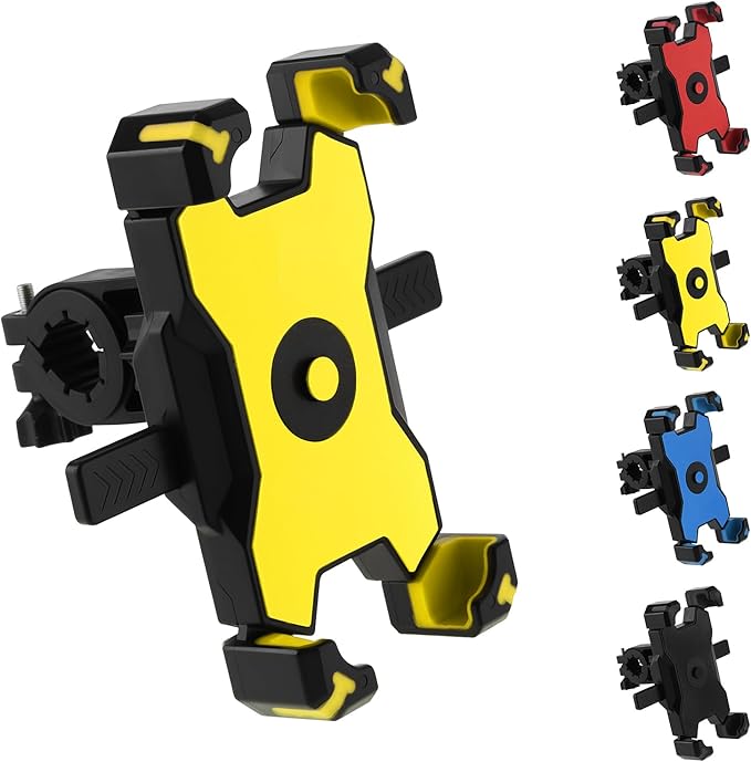 Bike Phone Mount Holder Motorcycle Handlebar Phone Mount Clamp One Hand Operation ATV Scooter Phone Clip for iPhone 12/11 Pro Max/X/XS, Galaxy S10 and 4.7"- 6.8" Cellphone