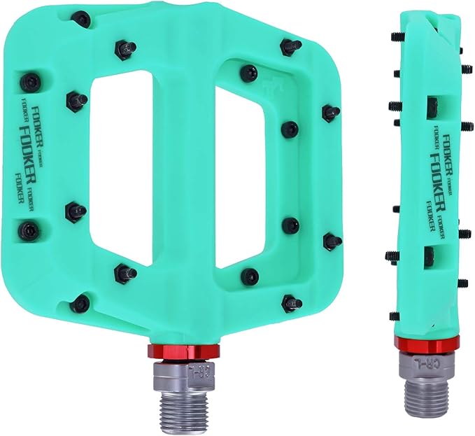 FOOKER MTB Pedals Mountain Bike Pedals 3 Bearing Non-Slip Lightweight Nylon Fiber Bicycle Platform Pedals for BMX MTB 9/16"