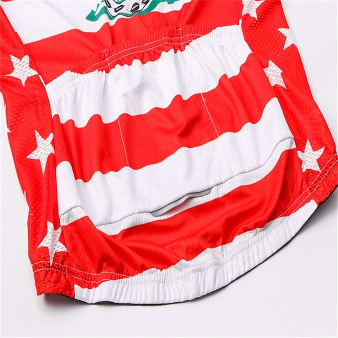JPOJPO USA Cycling Jersey Men Short Sleeve Bike Shirts Biking Jersey Summer American Bicycle Tops with 3 Pockets Reflective