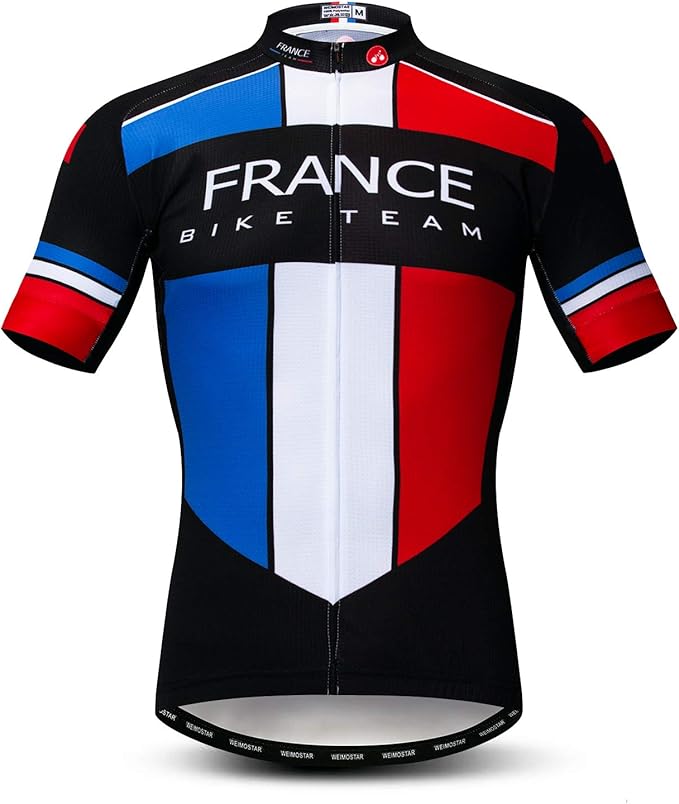 Men's Cycling Jerseys Tops Biking Shirts Short Sleeve Full Zipper Bike Clothing