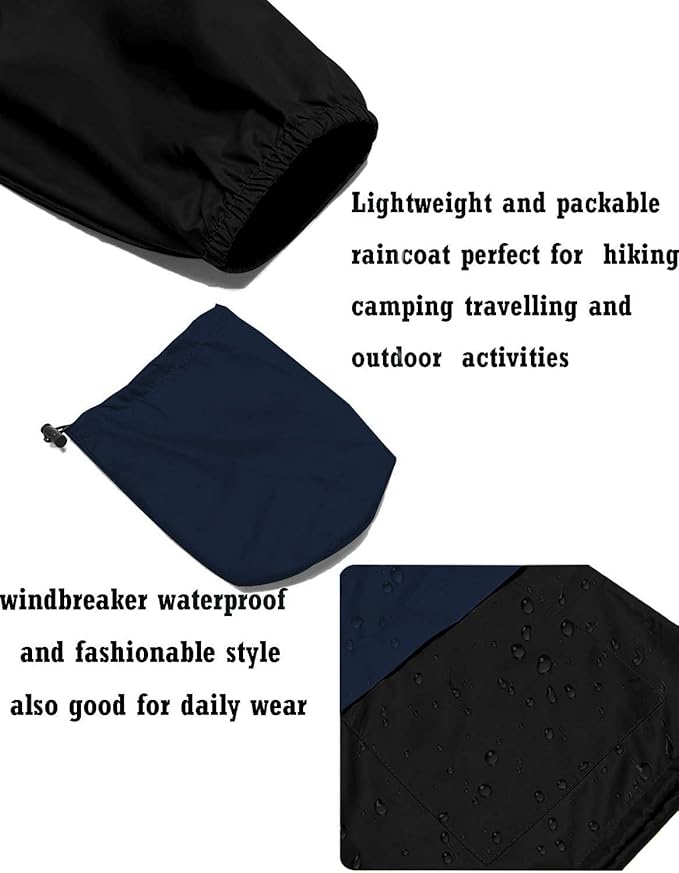 Avoogue Raincoat Women Lightweight Waterproof Rain Jackets Packable Outdoor Hooded Windbreaker