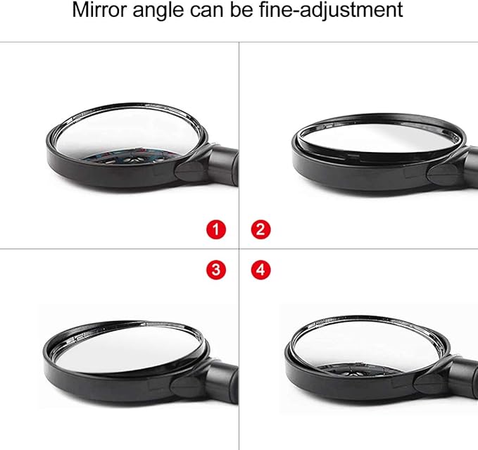 AtfArt Bike Mirror Handlebar Mount HD Bike Rear View Mirror Bicycle Mirrors for Handlebars Adjustable Rotatable Bike Mirrors Ride Safely (A-2 Pcs Black Long Mirror)
