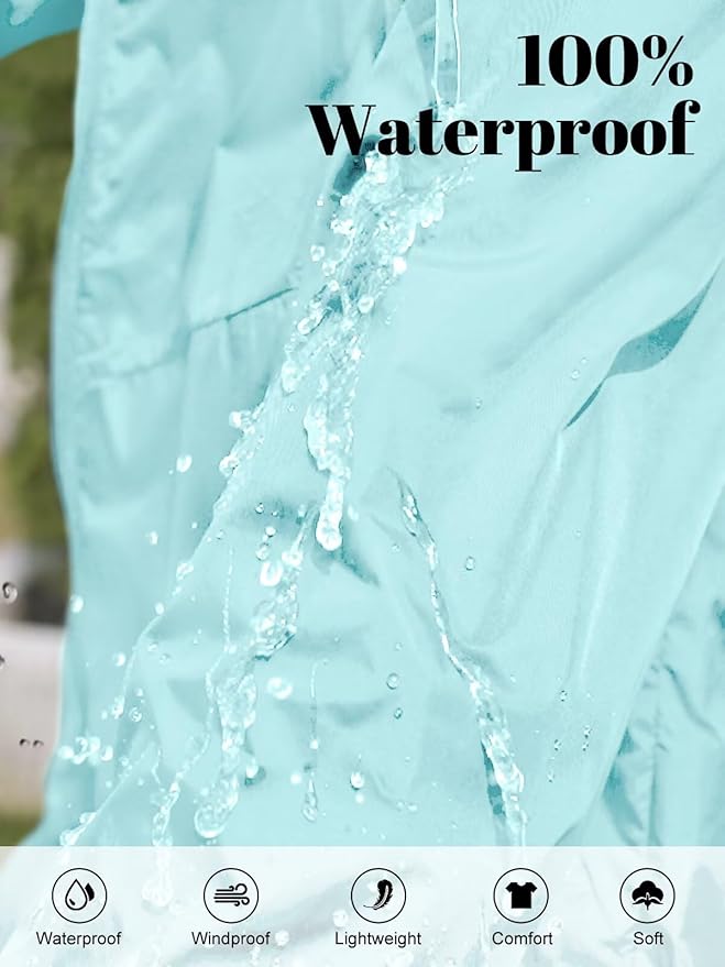 Packable Rain Jacket Women Waterproof Lightweight Jacket With Hood Womens Windbreaker Jacket S-XXL