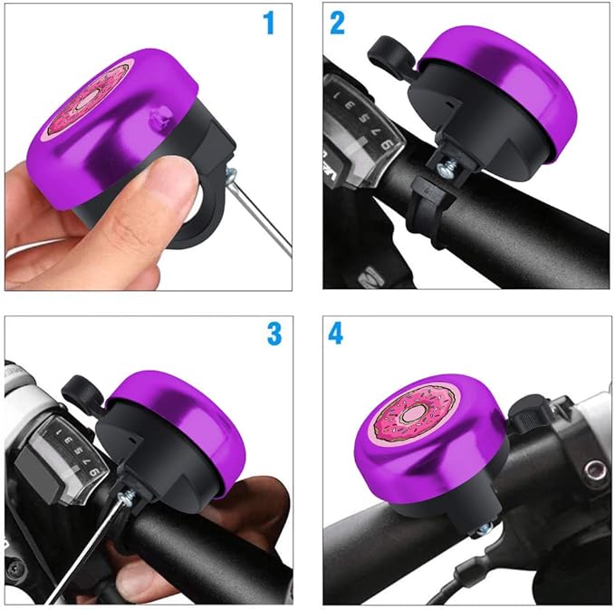 MZELQ Bicycle Bell Cute Clear Sound Adjustable Size Aluminum Bike Accessories Bell Ring for Girls Women Kids Adults