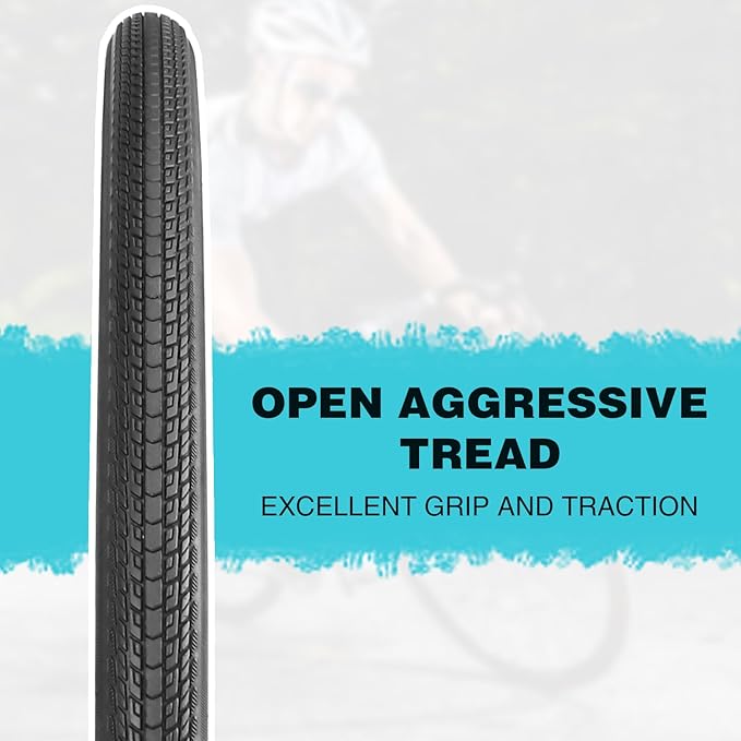 700x28C/32C Bike Tire Anti-Slip Foldable Replacement All Terrain Tire 2 Pack with Levers for Road Bike