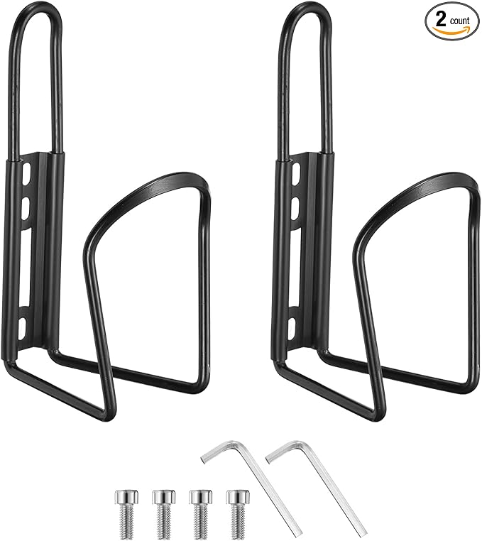 HARFINGTON Bicycle Water Bottle Cage Aluminum Basic Bike Universal Water Bottle Holder Mount with Hardware for Mountain Road Gravel
