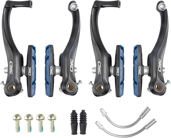 CNC V Brake Set, Bicycle Linear Pull V Brakes for Front/Rear Wheel, Long Arm 110mm, Black …