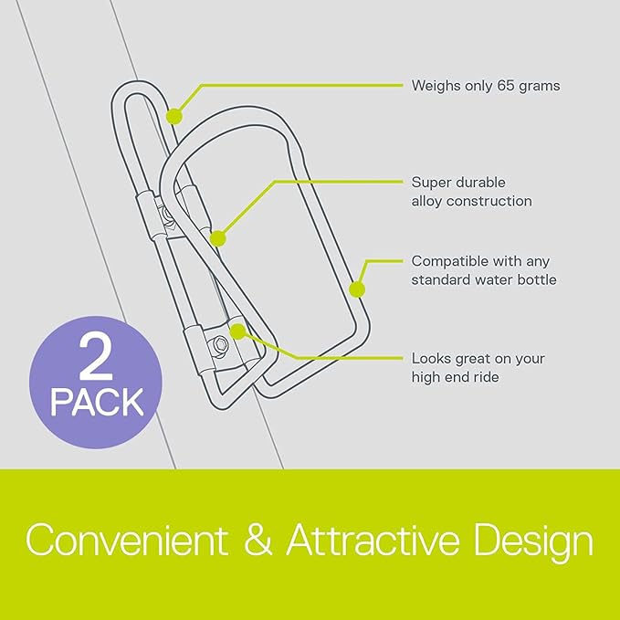 Lightweight Bike Water Bottle Holder by Delta Cycle - Bottle Cage Holder Mount - Compatible with Any Standard Water Bottle - Easy Installation Quickly Mounts to Any Bike