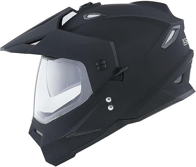 1Storm Youth Kids Dual Sport Dual Visor Motorcycle Motocross Off Road Full Face Helmet Matt Black
