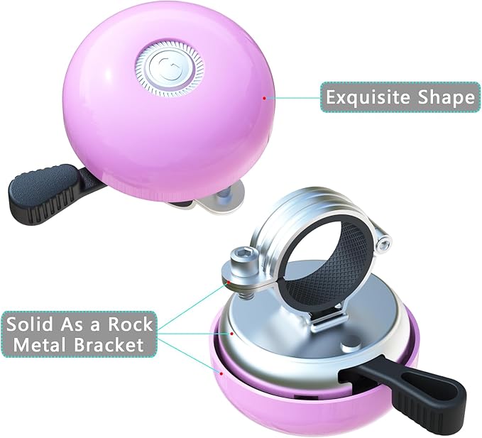 Greallthy Bike Bell Classic Bike Bells for Adults Kids, Bicycle Bell for Handlebars Adult, Loud Sound Beach Cruiser Mountain Bike Bell Accessories.