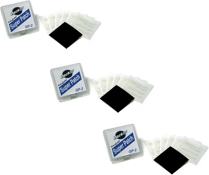 Park Tool GP-2 Pre-Glued Super Patch Puncture Repair Kits (Pack of 3)