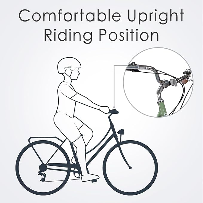 AVASTA Vela Hybrid Bike for Adult Women Female Lightweight Step Through 26 Inch High Tensile Steel Frame City Commuter Comfort Lady Bicycle, 6-Speed, Multiple Colors