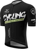 Men's Cycling Jersey Short Sleeve Breathable Quick Dry Bike Shirt Lightweight MTB Road Bicycle Jersey Full Zip 3 Rear Pockets