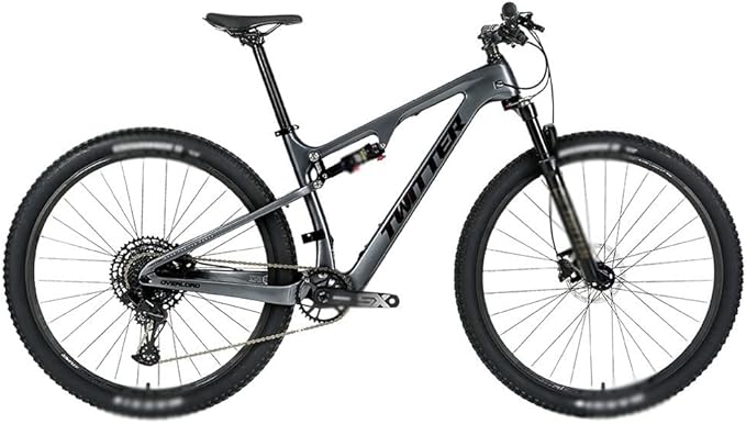 Carbon Fiber Bike Frame 27.5/29er Trail Mountain Bike Frame 15''/17''/19''/21'' Travel 120mm Suspension Frame XC/AM/DH Boost Thru Axle 12x148mm Disc Brake(Dark Grey,29 * 15'')