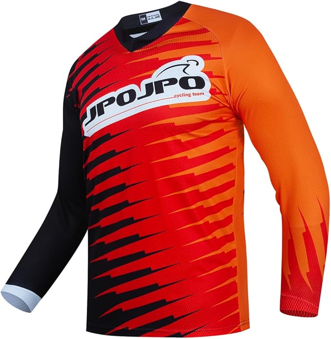 Men's Mountain Bike Jersey Long Sleeve MTB Off-Road Motocross Jersey Quick Dry Downhill&Motocross Shirts