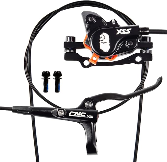 CNC MTB Hydraulic Disc Brake Set，Mountain Bike Hydraulic Disc Brakes Right Front 800mm Left Rear 1450mm Hydraulic Brake，Black