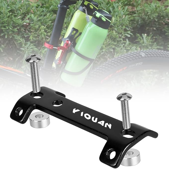 Bike Bottle Cage Adapter Aluminum Alloy Double Headed Bicycle Bottle Cage Extender High Hardness Adjustable Bottle Mount Seat Post Water Bottle Holder with Installation Tool