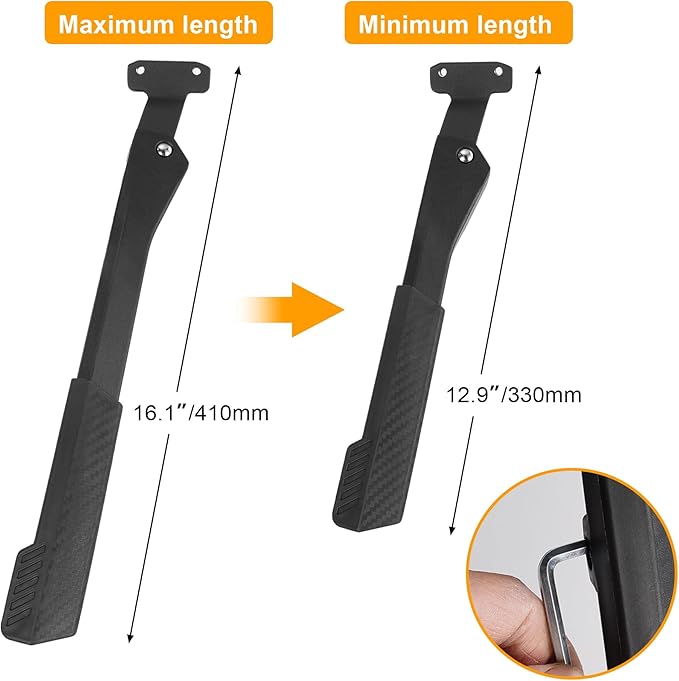 RUTU Bike Kickstand,Adjustable Adult Bicycle Kickstand for 24"-29" Ebike,Mountain Bike,Fat Tire Bike,40mm apart Aluminium Alloy Rear Kick stand